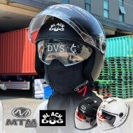 모토모아 MTM MT-22 블랙도그 UV차단 통풍 오픈페이스 헬멧 오토바이 안전모 무광블랙